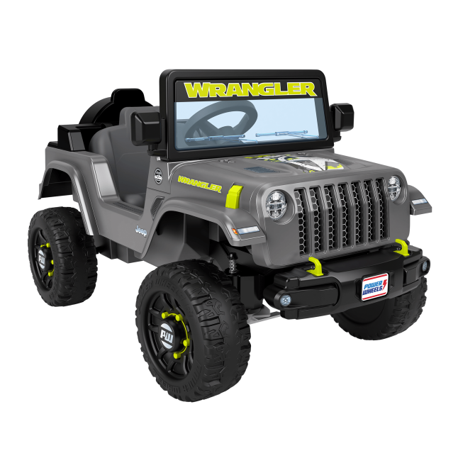 Power Wheels Jeep Wrangler Toddler Ride-On Toy With Driving Sounds, Dark Gray - Image 1 of 6