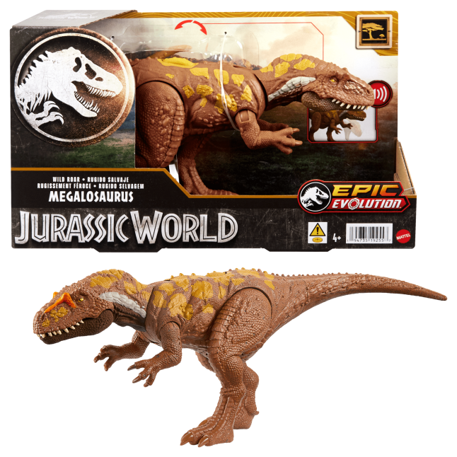 Jurassic World Dinossauro de Brinquedo Rugido Selvagem Megalosaurus - Imagen 1 de 6