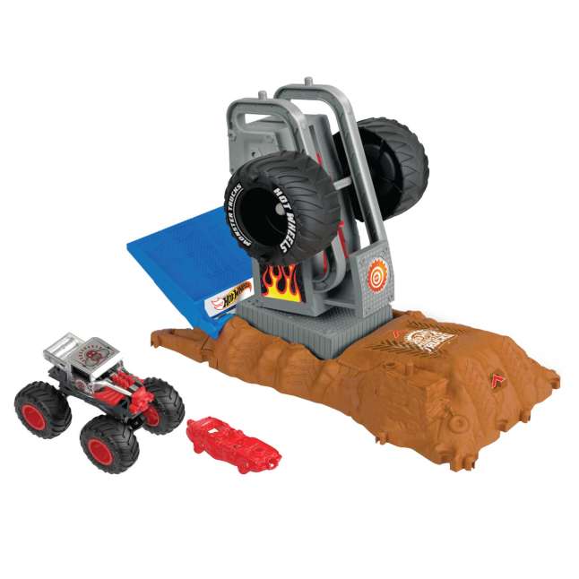 Hot Wheels Monster Trucks Pista de Brinquedo Arena de Demolição Desafio Bone Shaker para Iniciantes - Image 1 of 6