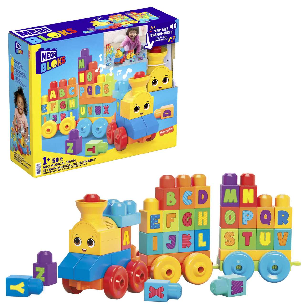 Mega Bloks - Le Train De L’Alphabet - Cubes De Construction Préscolaires - Jouet De Construction - 12 Mois Et + - Image 1 of 7
