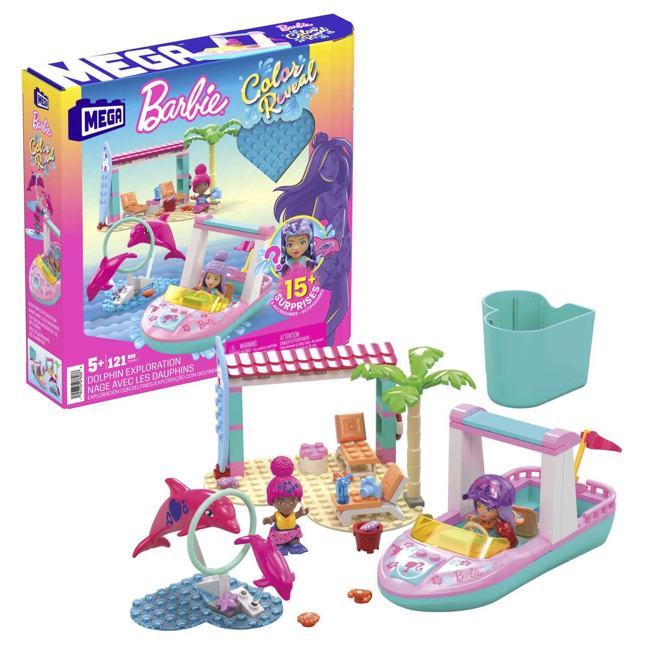 MEGA Barbie Color Reveal Dolphin Exploration - Image 1 of 6