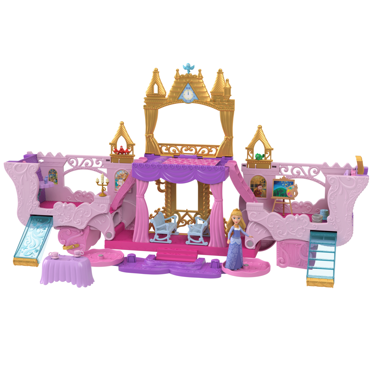 Disney Prinses Koets Naar Kasteel Transformerende Speelset Met Kleine Aurora Pop, 4 Figuren En 3 Verdiepingen - Image 1 of 6
