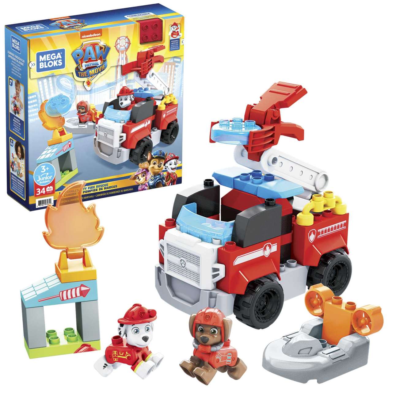 Mega Bloks PAW Patrol: The Movie - Marshall’s City Fire Rescue Set - Image 1 of 6