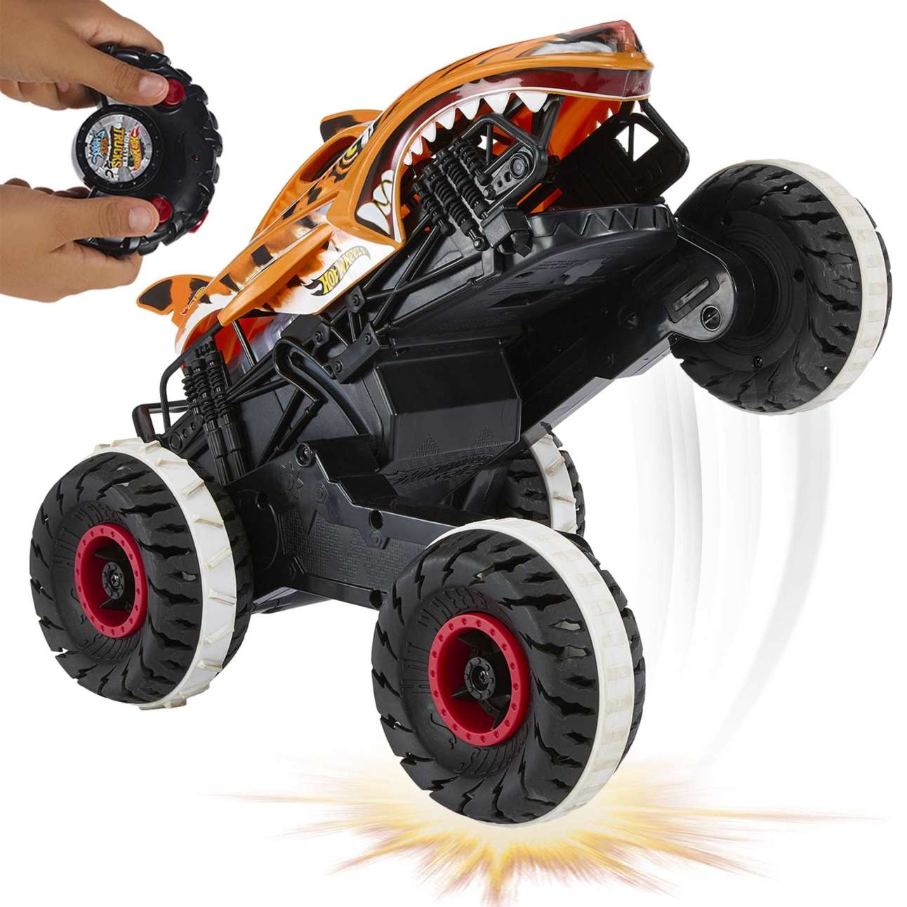 Hot Wheels® Monster Trucks R/C Niepowstrzymany Tiger Shark 1:15 Terenowy pojazd zdalnie sterowany - Image 1 of 8