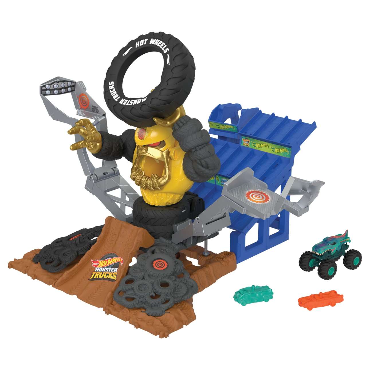 HOT WHEELS Monster Trucks ARENA SMASHERS MEGA - WREX VS CRUSHZILLA TAKEDOWN Playset - Image 1 of 6