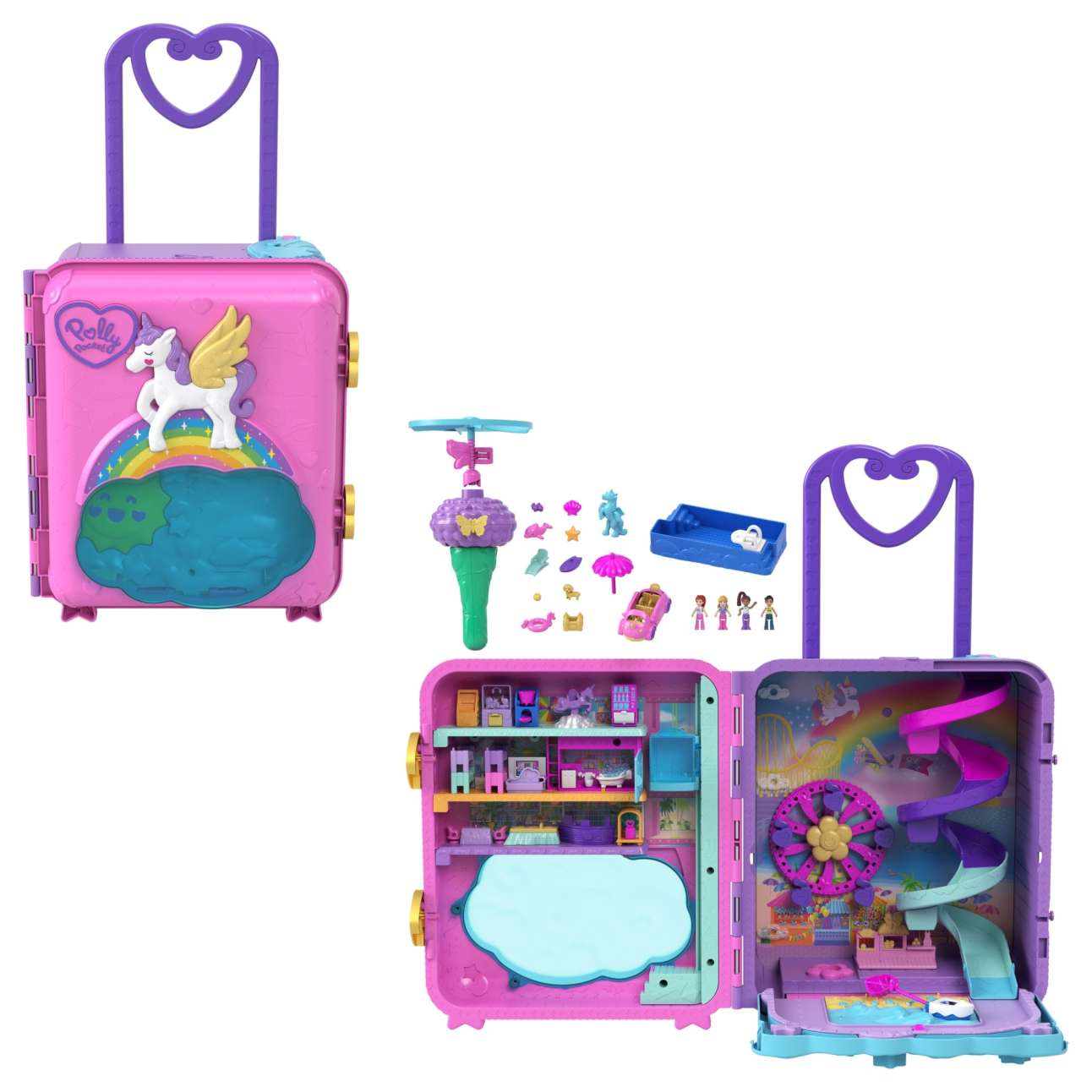 Polly Pocket-Coffret Valise Polly Pocket Pollyville - Imagen 1 de 6