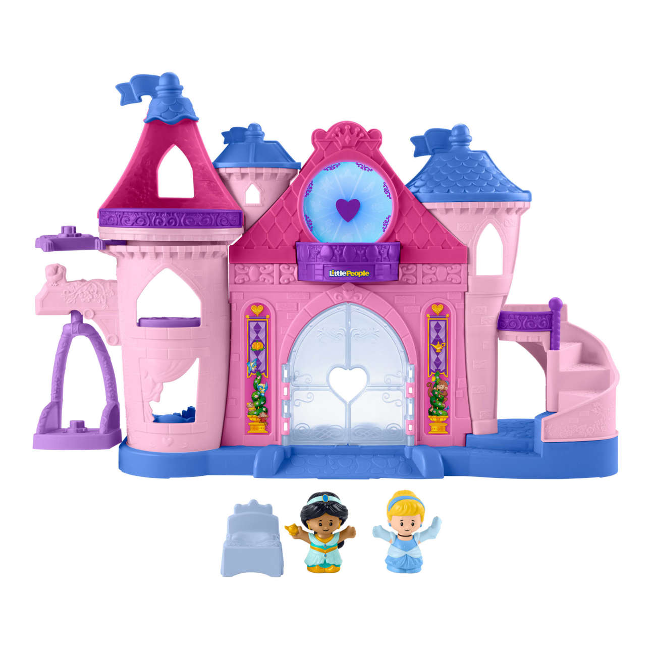 Disney Prinses, Speelset Voor Peuters Van Little People, Magisch Kasteel Met Licht En Dans, Met 2 Figuren - Image 1 of 6