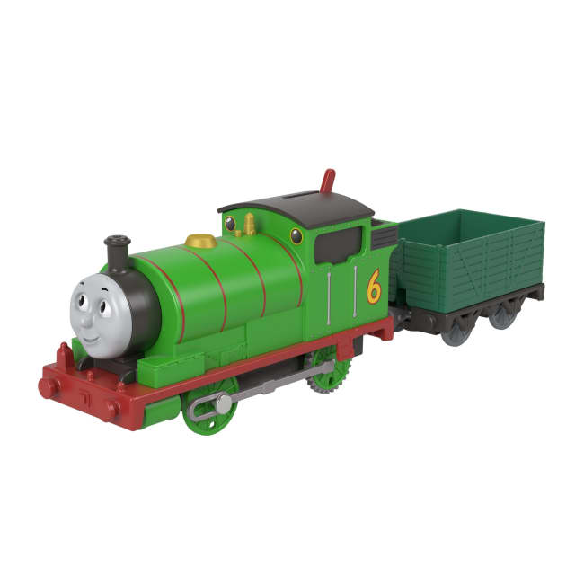 Thomas & Friends By Fisher-Price Motorized Classic Percy Engine, Battery-Powered Toy Train & Cargo