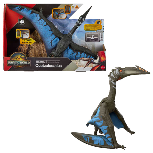 Figura De Acción Quetzalcoatlus Emboscada Aérea De Jurassic World Rebirth, Dinosaurio De Juguete Con Alas Y Sonido