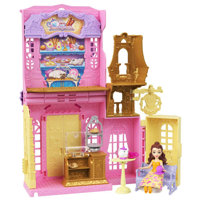 Disney Princess Belle Tea Shop Small Doll Playset With Friend, Furniture & Accessories