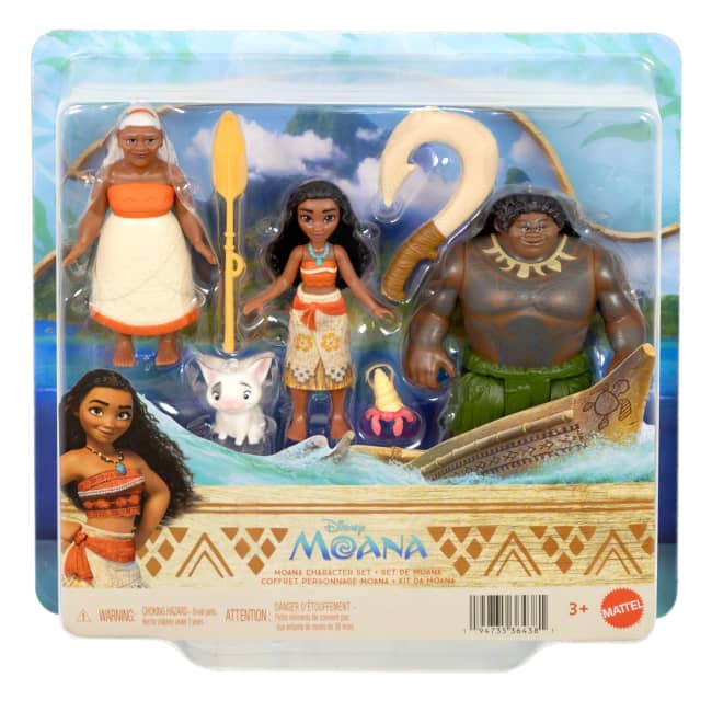 Disney Vaiana Charakterset Mit 3 Kleinen Puppen, 2 Tierfreunden Und 2 Zubehörteilen, Vom Film Inspiriert
