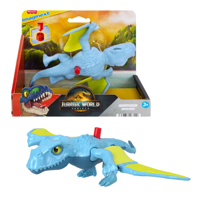 Figura De Acción De Dimorphodon De “Jurassic World: El Renacer” De Imaginext De Fisher-Price, Figura De Dinosaurio Con Movimiento
