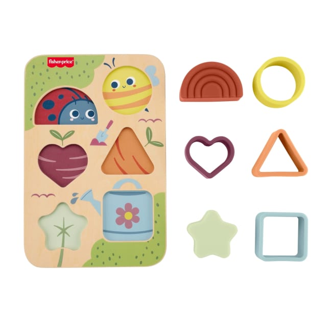 Fisher-Price-Puzzle Triage Et Éveil En Bois Et Silicone-Jouet De Motricité Fine