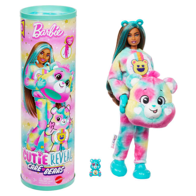 Muñeca Barbie Cutie Reveal De La Serie 2 De La Colección Care Bears Con Accesorios, Osito Good Vibes Bear Con 10 Sorpresas