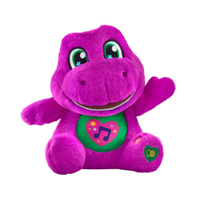 Fisher-Price Barney's World Barney Canterino Peluche, Personaggio Da 25,4 Cm, Canzoni, Suoni E Texture Morbida