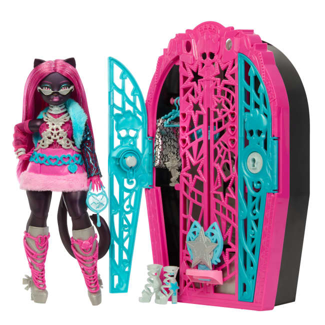 Monster High Segreti Da Brivido I Misteri Di Hauntlywood, Bambola Catty Noir Con Oltre 19 Sorprese