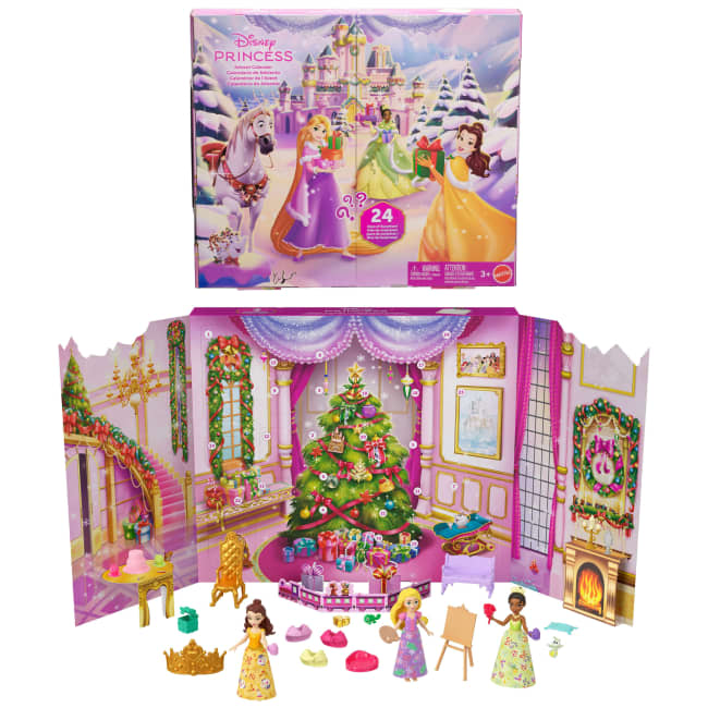 Disney Princess Advent Calendar With 24 Days Of Gifts, Including 3 Small Dolls, 3 Friends & 22 Accy