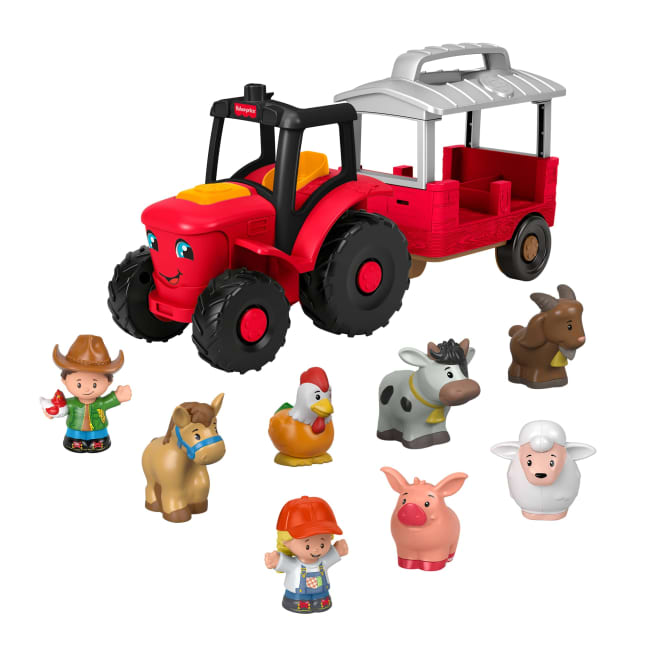 Fisher-Price Little People Caring For Animals Tractor Gift Set, Musical Farm Truck With Figures