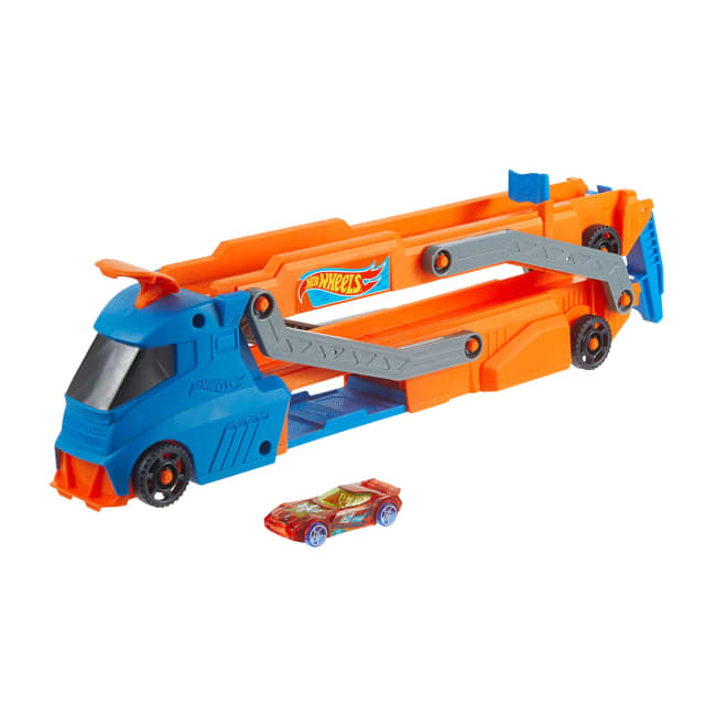 Hot Wheels City Nταλίκα, Μεταμορφώνεται Σε Πίστα Αγώνων Με Εκτοξευτή, Αποθηκεύει 9 Αυτοκινητάκια, Περιλαμβάνει Όχημα Κλίμακας 1:64