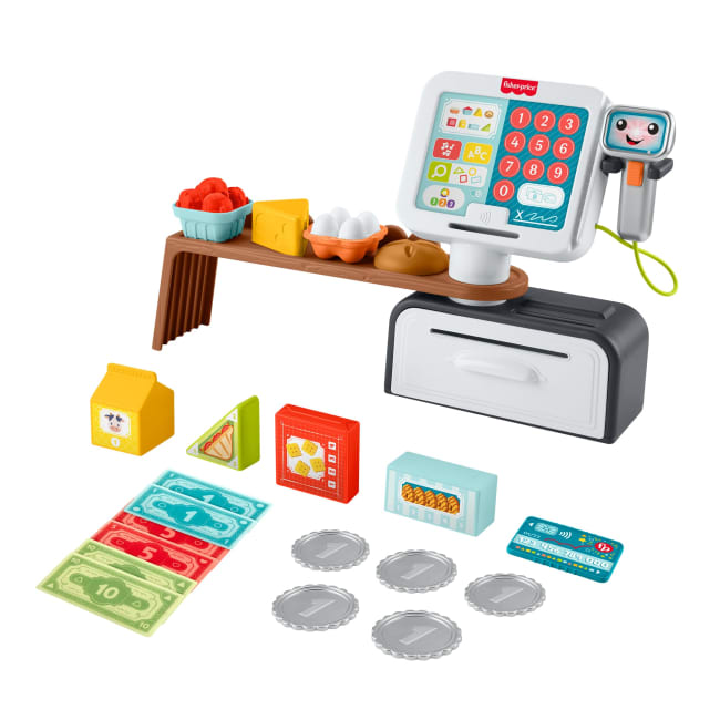 Caja Registradora Para Contar Y Comprar Laugh & Learn De Fisher-Price, Juguete De Aprendizaje Para Niñas Y Niños Pequeños, Versión Multilingüe