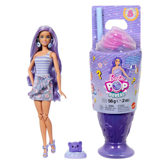 Barbie Pop Reveal Seria Stylowy deser Lalka, figurka zwierzątka i akcesoria Zestaw Zabawka 3+ Mix