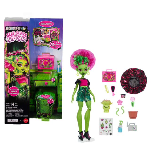 Monster High Self-Scare Secrets Venus Mcflytrap-Modepuppe Mit 13 Realistischen Zubehörteilen