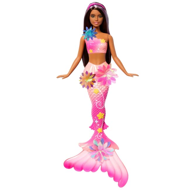 Muñeca De Sirena Mágica De Flores Barbie Con Función De Flores Sorpresa Y Accesorio De Diadema De Perlas