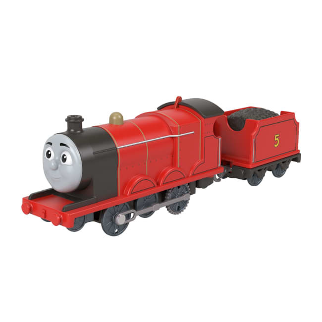 Thomas & Friends By Fisher-Price Motorized Classic James Engine, Battery-Powered Toy Train & Cargo