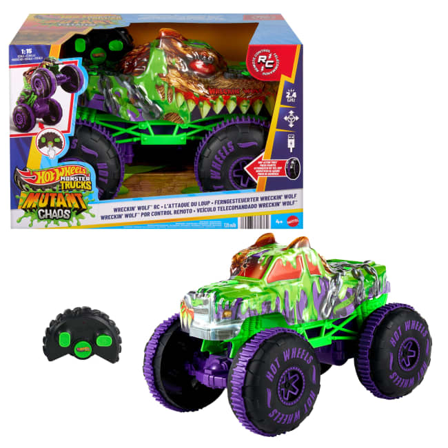 Hot Wheels Monster Trucks Mutant Chaos Wreckin’ Wolf, Τηλεκατευθυνόμενο Όχημα Με Μπαταρίες