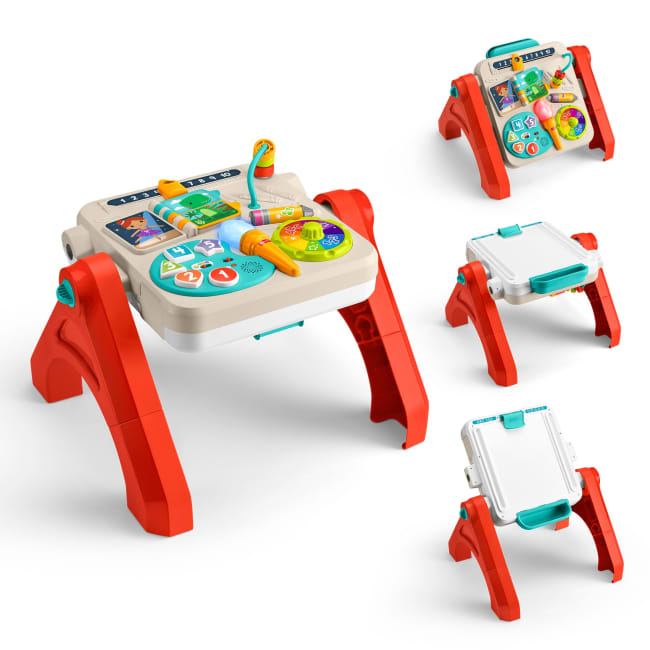 Mesa De Actividades 4 En 1 Y Caballete De Fisher-Price, Juguete Electrónico De Aprendizaje Para Bebés Y Niños Pequeños, Versión Multilingüe
