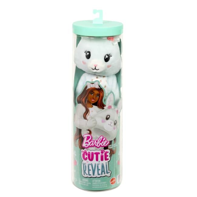 Barbie Cutie Reveal Doll & Accessories, Cuddly Series Bunny With 10 Surprises