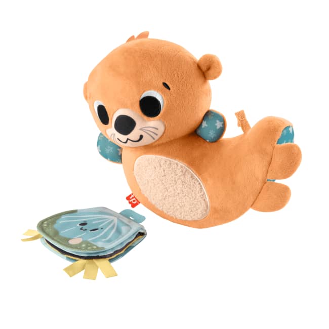 Fisher-Price 2-In-1 Schommelende Otter, Pluchen Zintuiglijk Babyspeelgoed Voor Op De Buik Spelen