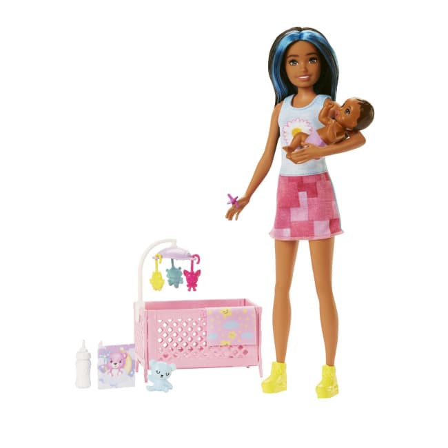 Barbie Pop En Accessoires, Babysitter Skipper Met Wiegje, Speelset