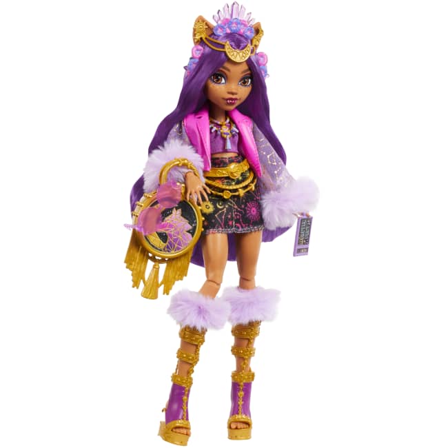 Muñeca De Clawdeen Wolf Del Monster Fest De Monster High Con Atuendo Festivalero, Póster De Un Grupo Y Accesorios