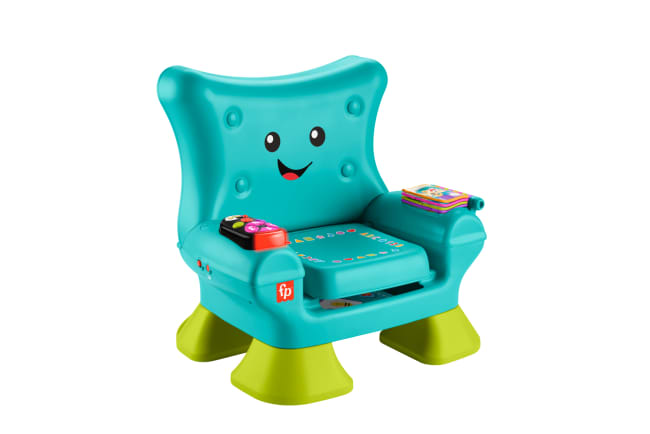 Fisher-Price Ridi E Impara La Poltroncina Di Cagnolino Smart Stages, Giocattolo Per L'Apprendimento Dei Neonati, Versione Multilingue, Turchese
