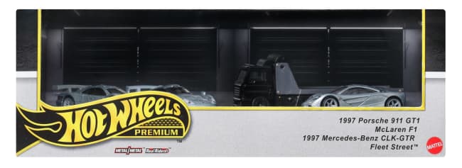 Hot Wheels Premium Le Mans „Holy Trinity” Wielopak pojazdów Zabawki 3 auta i 1 transporter Zestaw 3+