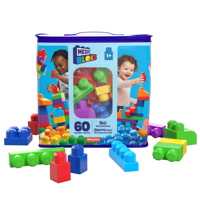 MEGA BLOKS First Builders Klocki 60 elementów Torba niebieska