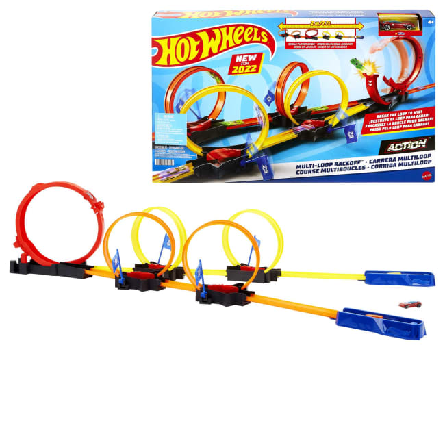 Hot Wheels Πίστα Για Κόντρες Με Πολλαπλά Λουπ Με 1 Αυτοκινητάκι, Δώρο Για Παιδιά 4 Έως 10 Ετών