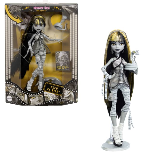 Monster High Reel Drama Cleo De Nile Black And White Reproduction Collector Doll With Poster