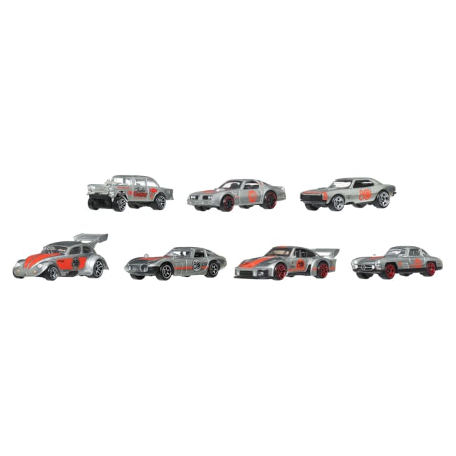Hot Wheels Silber-Serie Mattel 80. Jubiläum 7Er-Pack, Set Mit 7 Spielzeugautos Im Maßstab 1:64
