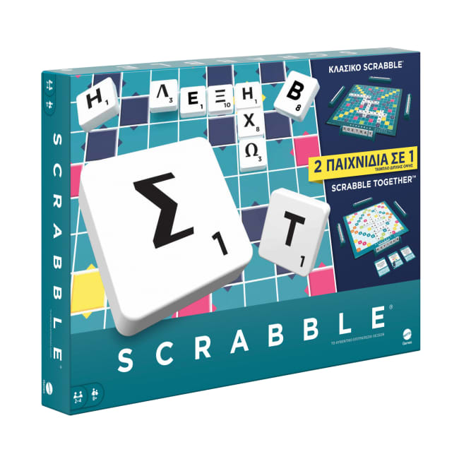 Επιτραπέζιο Παιχνίδι Scrabble, Κλασικό Οικογενειακό Παιχνίδι Λέξεων Με Δύο Τρόπους Παιχνιδιού Για 2-4 Παίκτες, Ελληνική Έκδοση