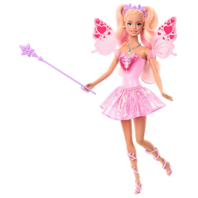 Barbie Büyüleyici Peri Kızı Bebek, Renk Değişimi Özellikli Kanat Ve Kıyafetler, Süngerli Oyuncak Değnek Ve Moda Aksesuarları