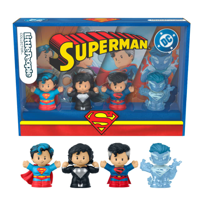 Little People Collector Superman Through The Ages Edizione Speciale, Set Per Adulti E Fan, 4 Personaggi