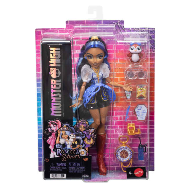 Monster High Muñeca De Moda Robecca Steam Con Blusa Azul Y Botas Propulsoras