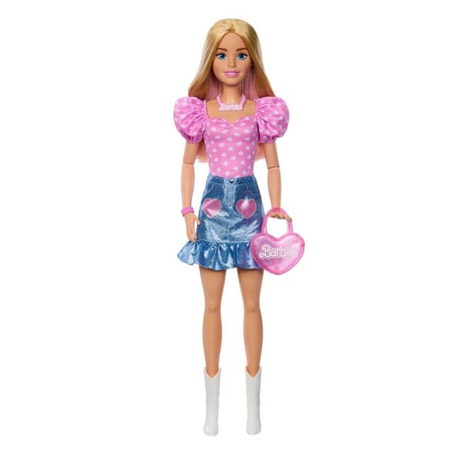 Bambola Barbie Bionda Da 71 Cm Con Accessori E Abiti Rimovibili, Collana E Borsetta