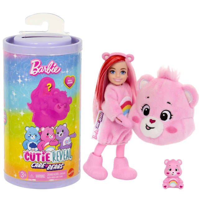 Barbie Cutie Reveal Care Bears Series Chelsea Small Doll & Accessories, 6 Surprises