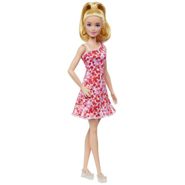 Barbie Fashionistas-Puppe Nr. 205 Mit Blondem Pferdeschwanz Und Blumenkleid