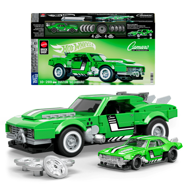 Mattel Brick Shop Hot Wheels Custom '68 Camaro Yapı Oyuncağı Seti (289 Parça), Koleksiyoncular Için