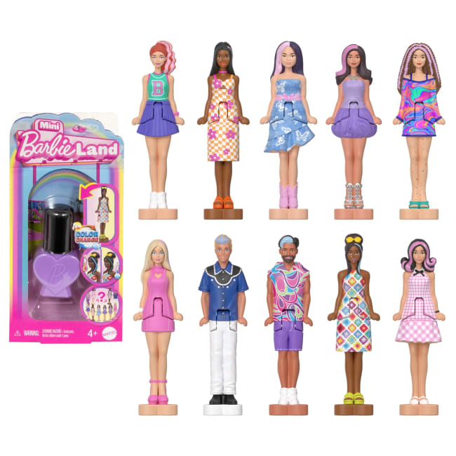 Barbie Mini Barbieland Fashionistas Poppen, Poppen Van 4 Cm in 'nagellakflesje', Verrassende Onthulling (Stijlen Kunnen Variëren)