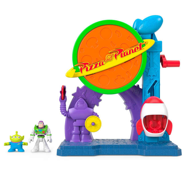 Imaginext Disney Pixar Toy Story Pizza Planet Spielset Mit Actionfigur Und Spielzeug-Rakete